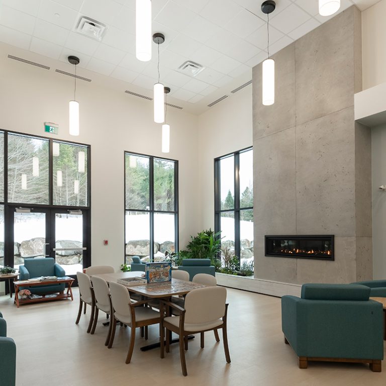 Raw-Finish Peau de béton Panels - Habitat Morin Heights.