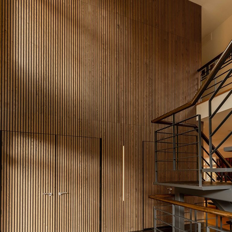 Installation of Wood Wall Coverings - St-Bruno Entrance Hall