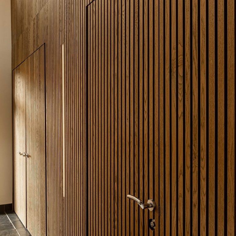 Installation of Wood Wall Coverings - St-Bruno Entrance Hall